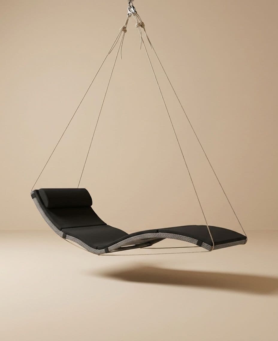 SINGLE HANGING LOUNGER WITH ROPES