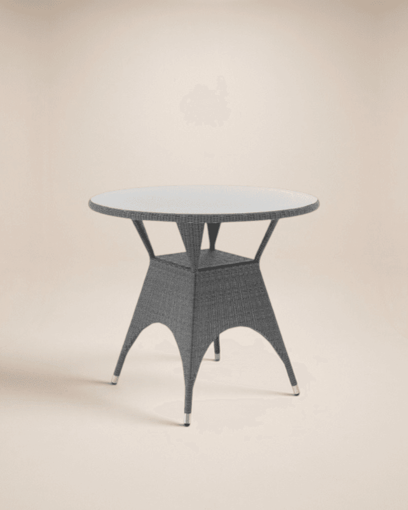 DINING TABLE 90CM INCL. TEMPERED GLASS TOP 6MM