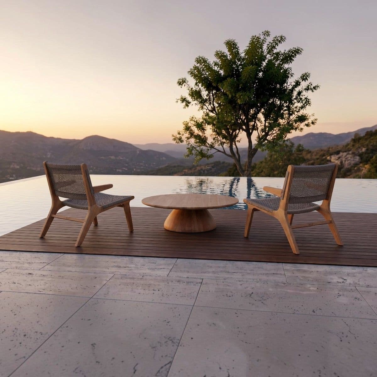 Forte lounge chairs and Camogli large coffee table