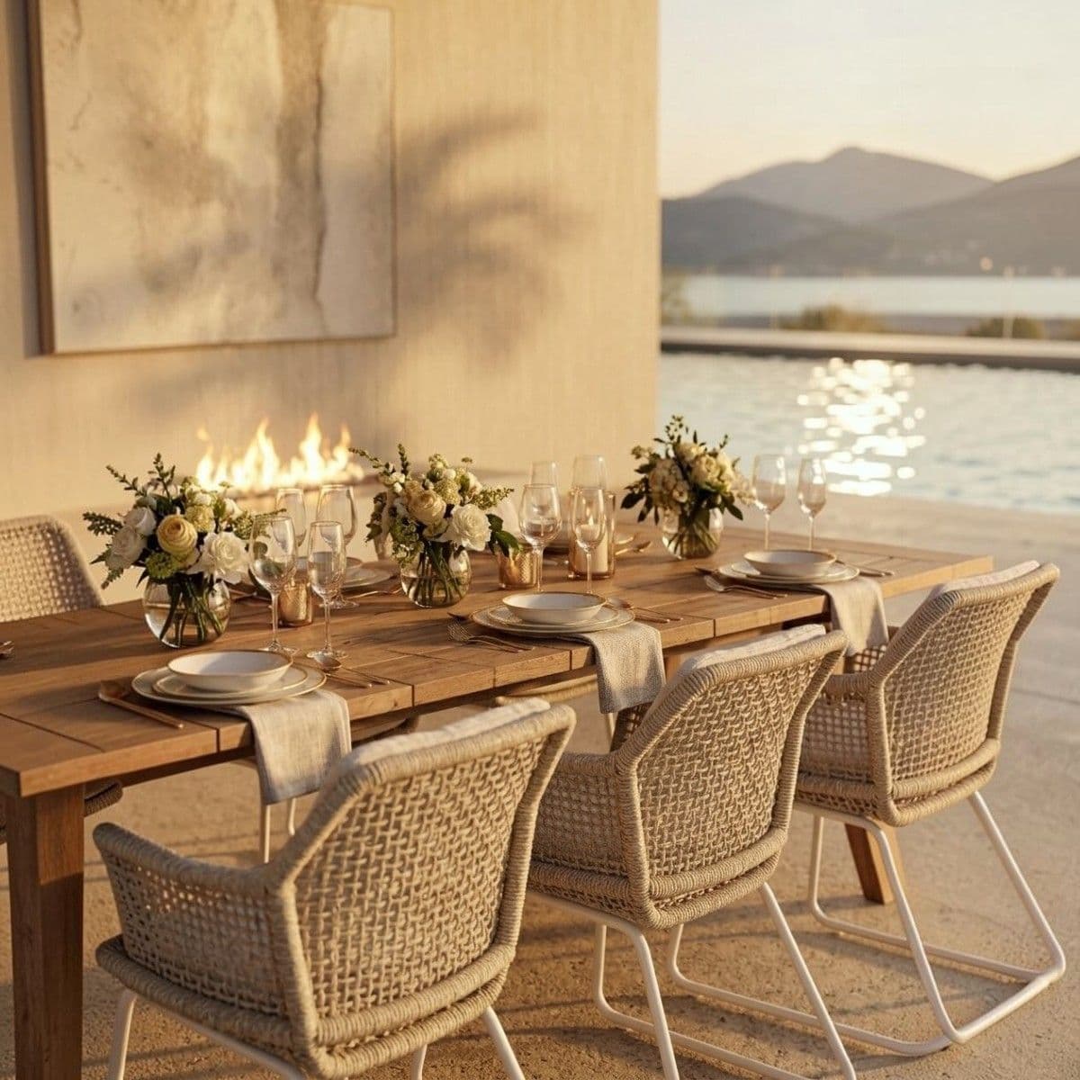 Esta dining chairs and Catania dining table