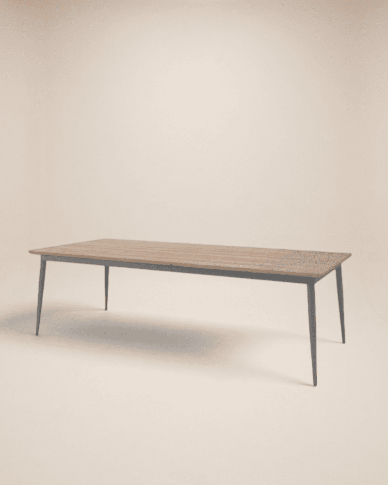 LOW DINING TABLE TEAK TOP 230X100CM