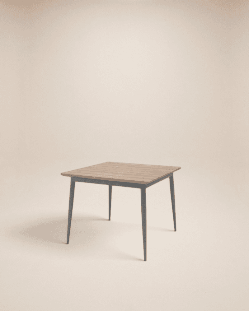 LOW DINING TABLE TEAK TOP 90X90CM