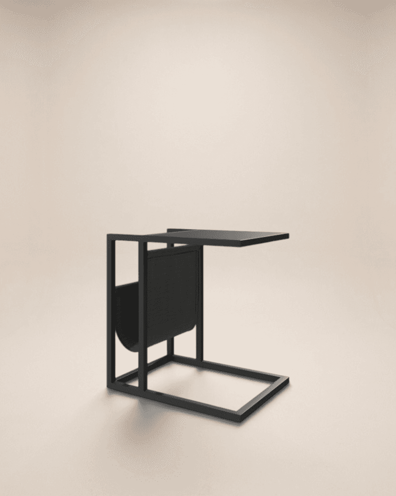 SIDE TABLE WITH MAGAZINE HOLDER