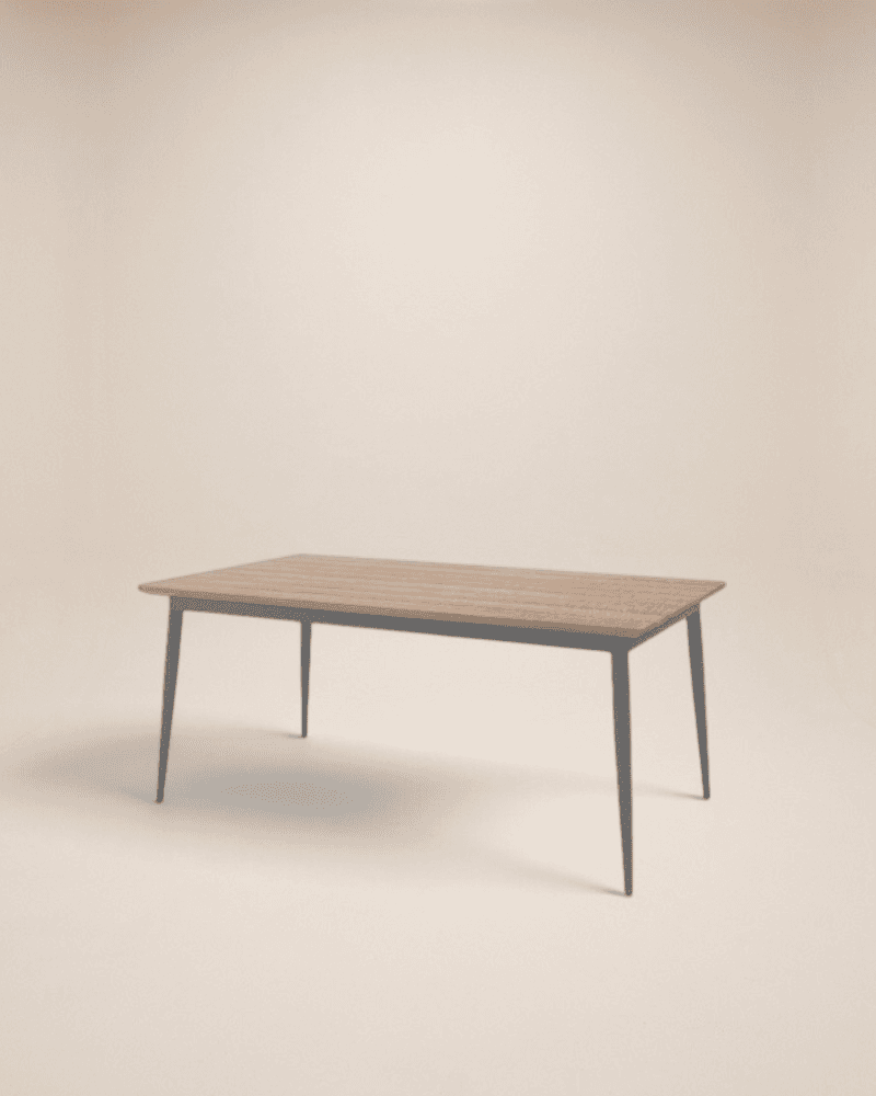LOW DINING TABLE TEAK TOP 160X90CM