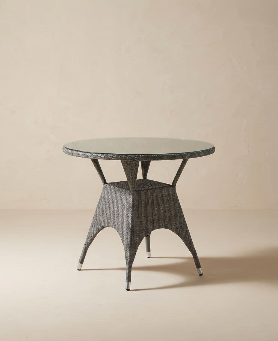 DINING TABLE 90CM INCL. TEMPERED GLASS TOP 6MM