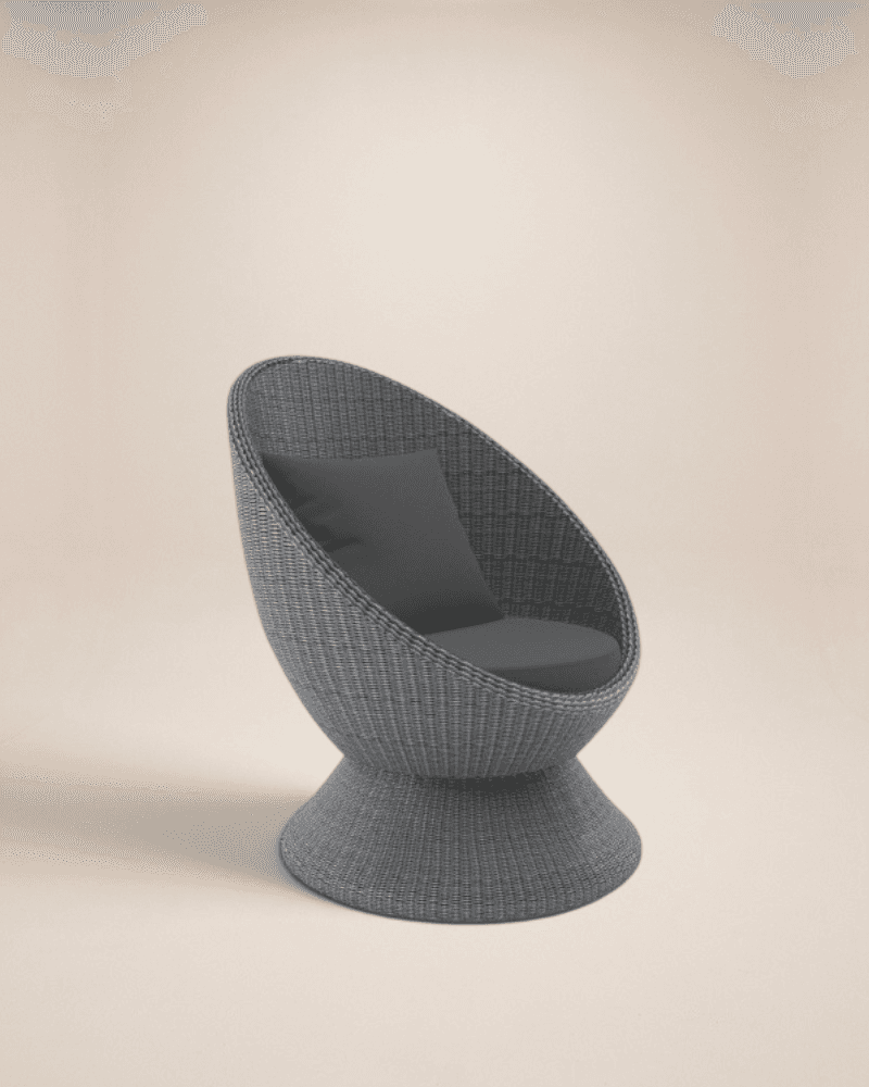 LOUNGE CHAIR WITH HIGH BACK REST SWIVELLING 360°
