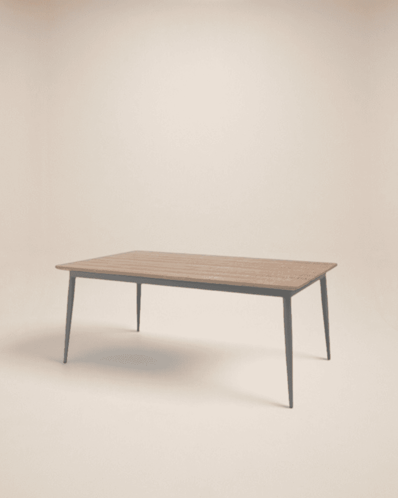 LOW DINING TABLE TEAK TOP 170X100CM
