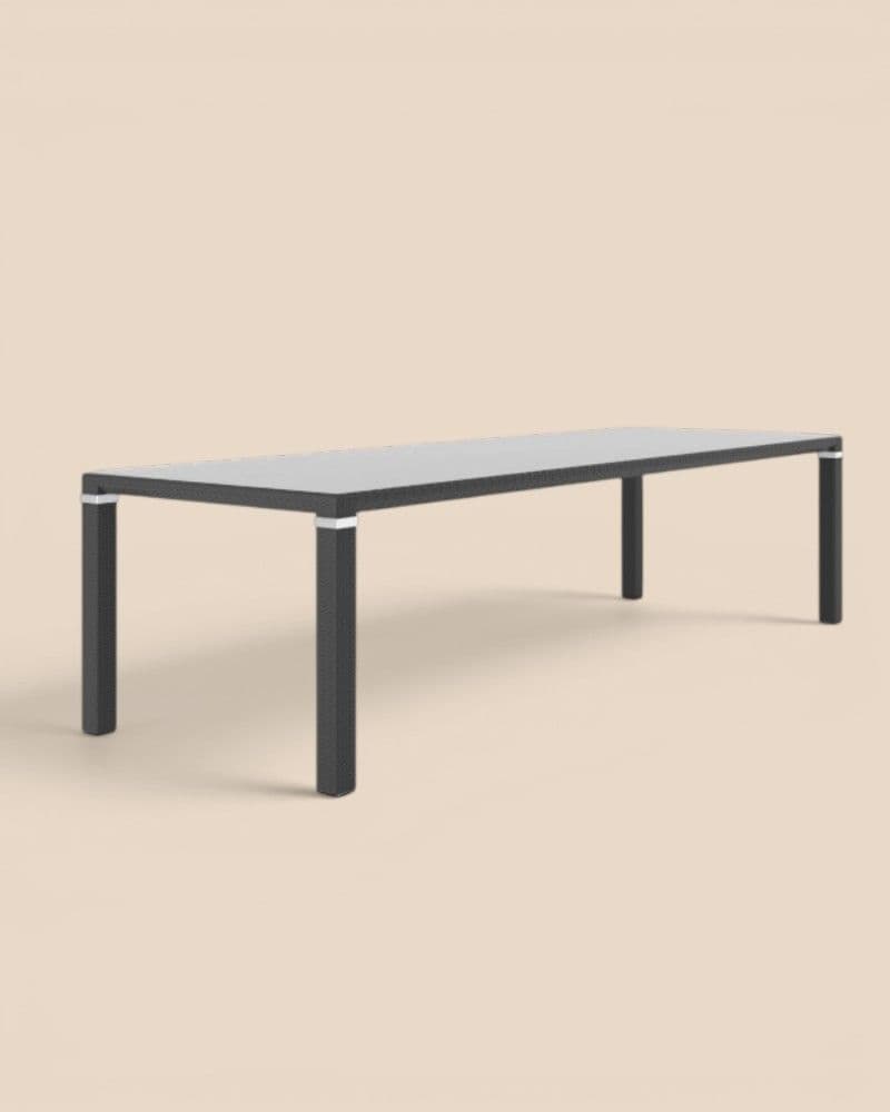 DINING TABLE 300X100CM INCL. TEMPERED GLASS TOP 6MM